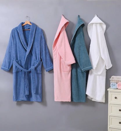 Wrapped in Warmth — 100% Cotton Terry Bathrobe for Women