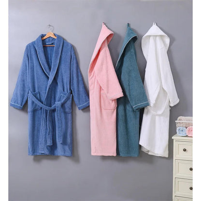 Wrapped in Warmth — 100% Cotton Terry Bathrobe for Women