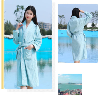 Wrapped in Warmth — 100% Cotton Terry Bathrobe for Women