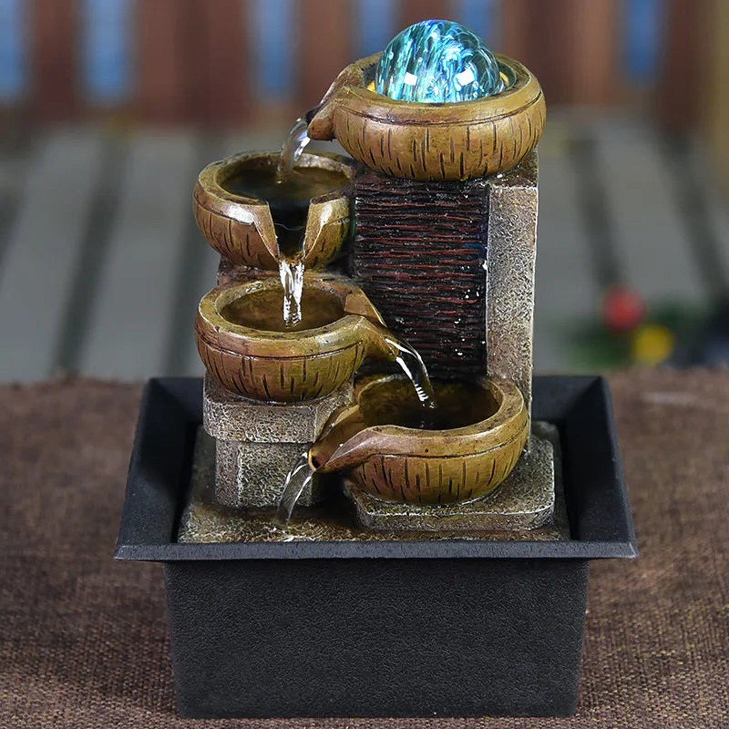 Zen Tabletop Water Fountain — Feng Shui &amp; Meditation Decor