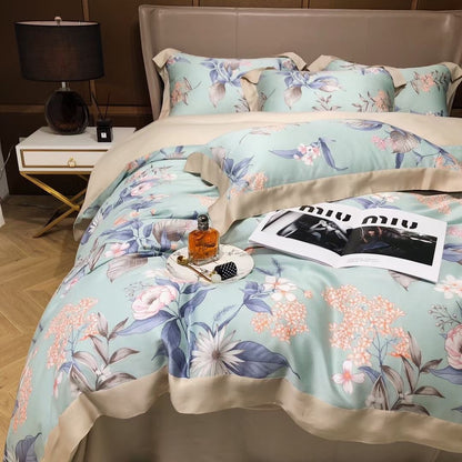 Luxury Floral Lyocell Bedding Set — 4-Piece