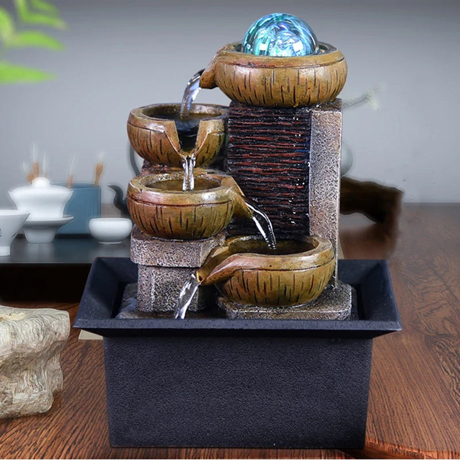 Zen Tabletop Water Fountain — Feng Shui &amp; Meditation Decor
