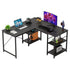 Bestier L-Shaped Executive Desk with Storage Cabinet Jonine’s Corner