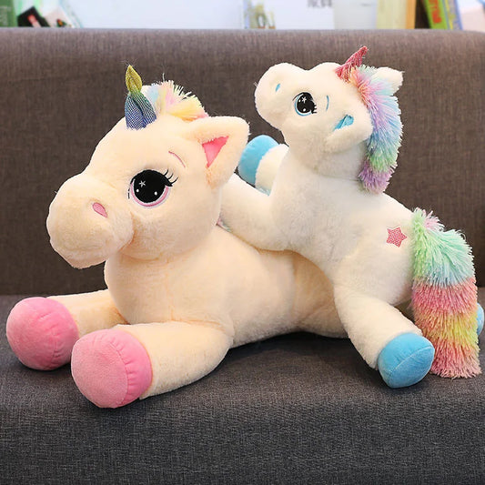 Large Unicorn Plush Pillow — Soft Stuffed Animal & Gift for Girls