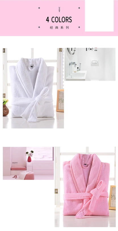 Wrapped in Warmth — 100% Cotton Terry Bathrobe for Women