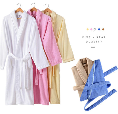 Wrapped in Warmth — 100% Cotton Terry Bathrobe for Women