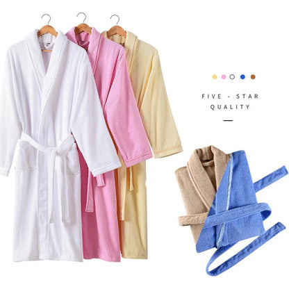 Wrapped in Warmth — 100% Cotton Terry Bathrobe for Women