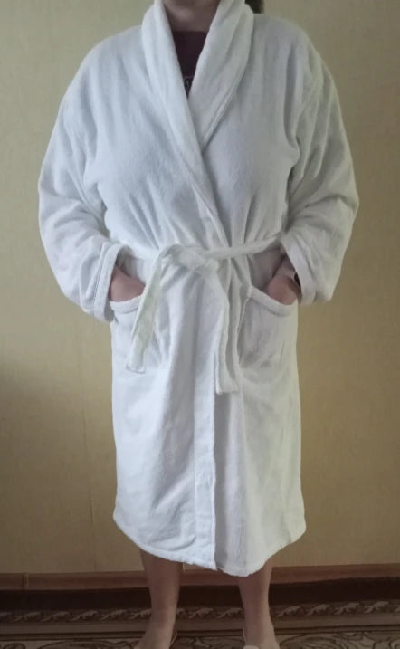 Wrapped in Warmth — 100% Cotton Terry Bathrobe for Women
