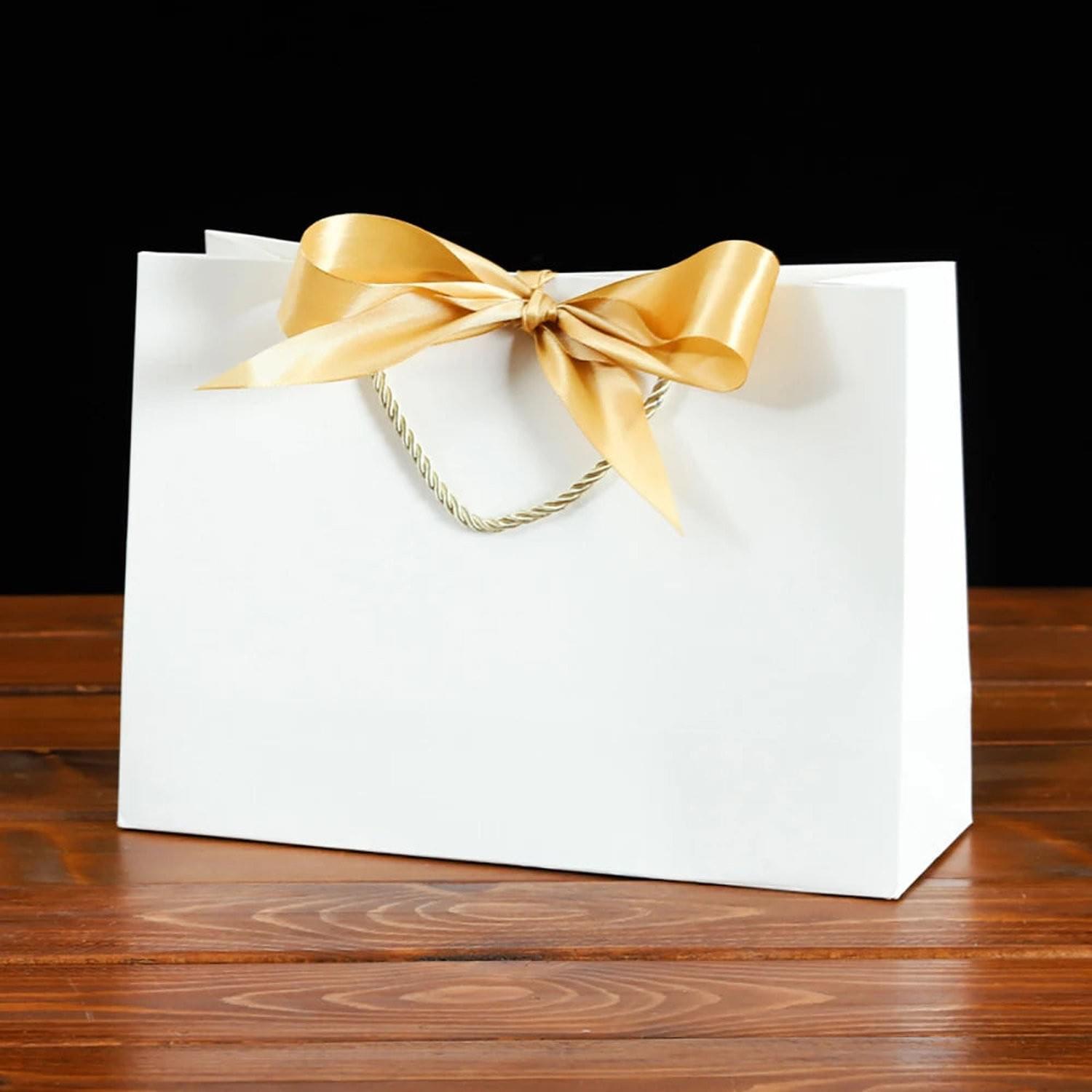 Bow Ribbon Paper Gift Bags with Handles