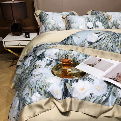 Luxury Floral Lyocell Bedding Set — 4-Piece