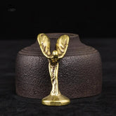 Handmade copper trophy figurine with vintage bronze finish for home décor