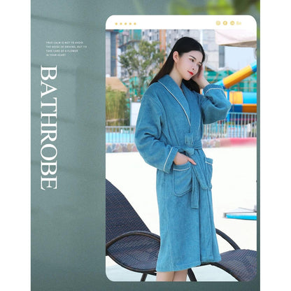 Wrapped in Warmth — 100% Cotton Terry Bathrobe for Women