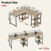 Bestier L-Shaped Executive Desk with Storage Cabinet Jonine’s Corner