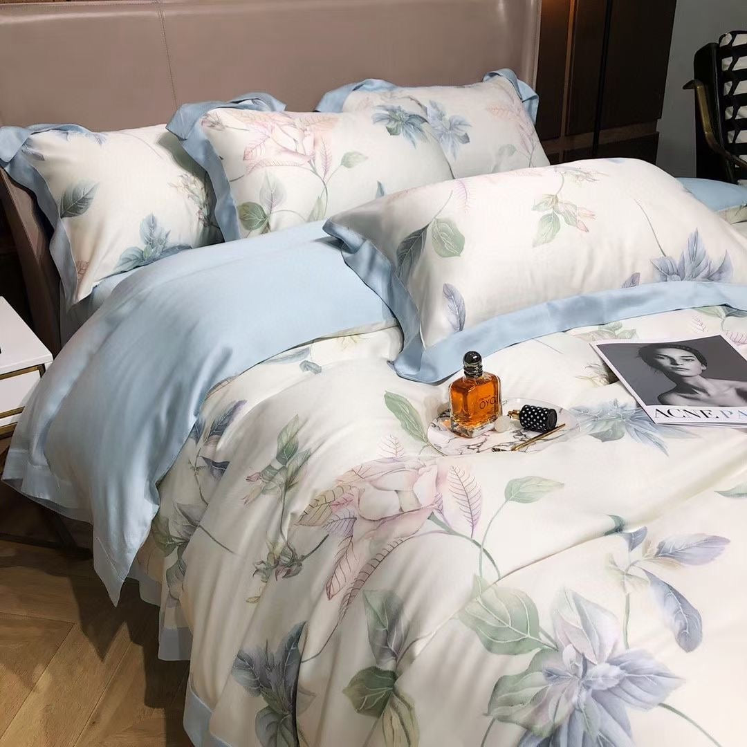Luxury Floral Lyocell Bedding Set — 4-Piece
