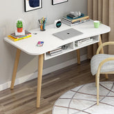 Modern Study Desk with Optional Bookshelf — White or Oak 3 Sizes