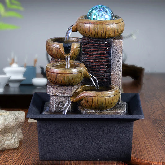 Zen Tabletop Water Fountain — Feng Shui & Meditation Decor