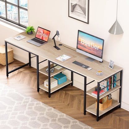 Bestier L-Shaped Executive Desk with Storage Cabinet