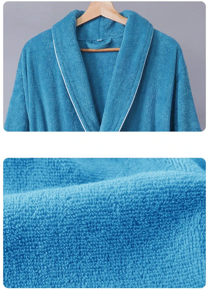 Wrapped in Warmth — 100% Cotton Terry Bathrobe for Women
