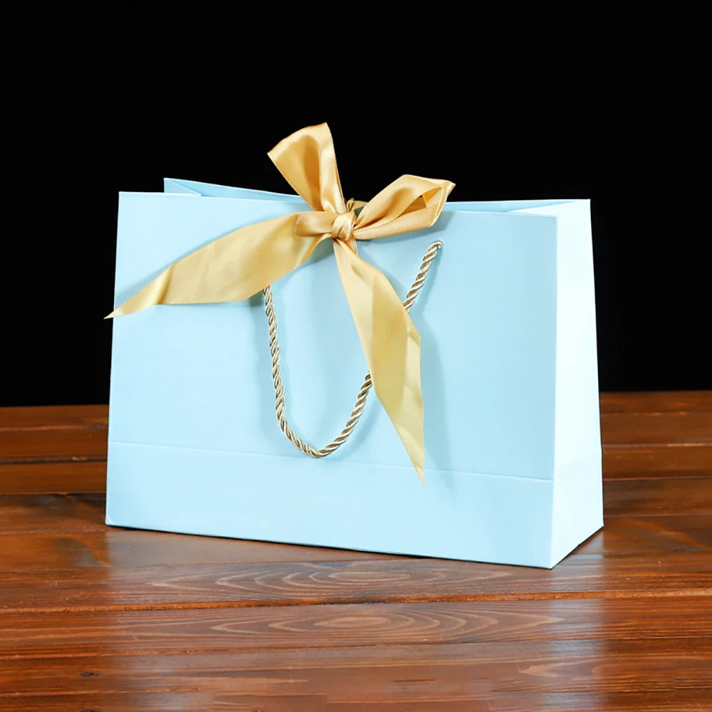 Bow Ribbon Paper Gift Bags with Handles