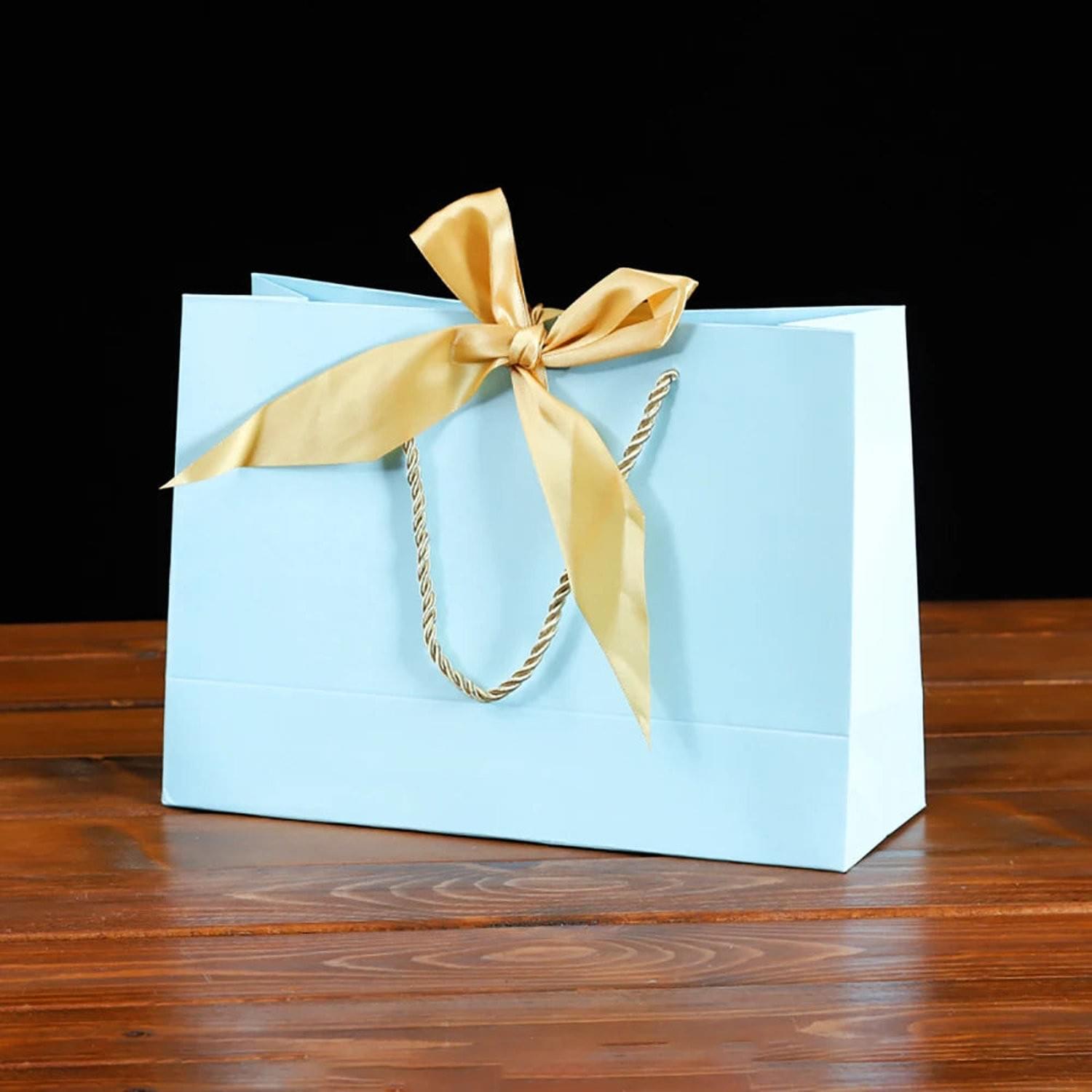 Bow Ribbon Paper Gift Bags with Handles