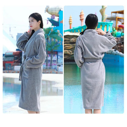 Wrapped in Warmth — 100% Cotton Terry Bathrobe for Women