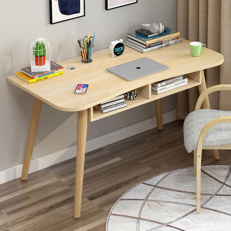 MSDOBS001Modern Study Desk with Optional Bookshelf — White or Oak 3 Sizes