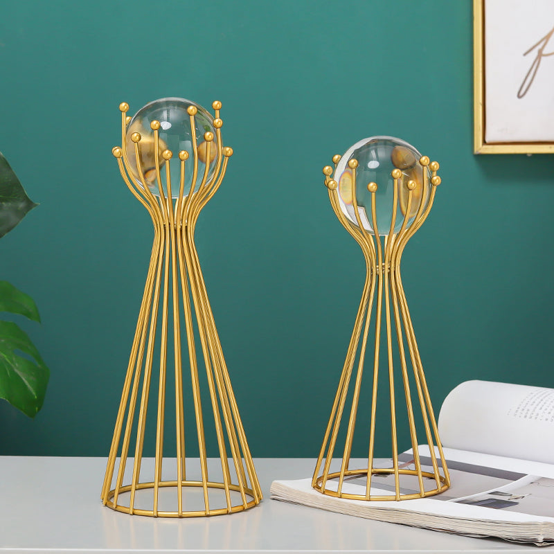 Gold Crystal Ball Decorative Accent