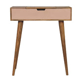 Mini Blush Pink Dressing Table with Foldable Mirror for resale-0