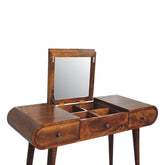 Chestnut Dressing Table with Foldable Mirror for reselling-6