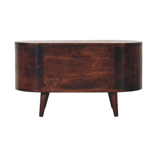 Walnut Rounded Lid-up Blanket Box-0