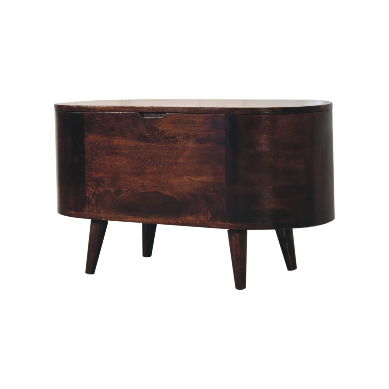 The Box That Hides Everything — Walnut Rounded Lid-up Blanket Box