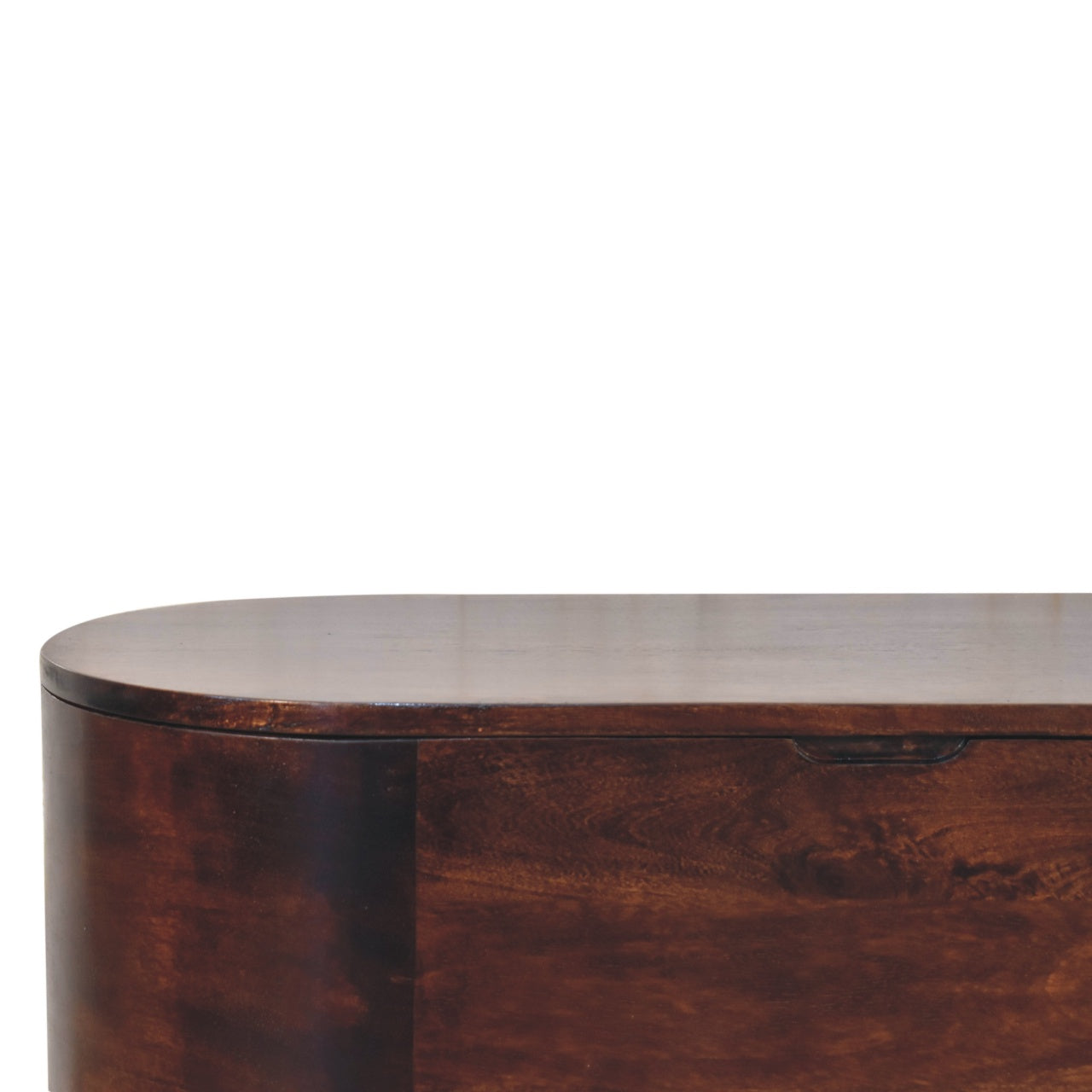 The Box That Hides Everything — Walnut Rounded Lid-up Blanket Box