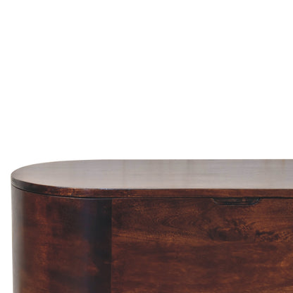The Box That Hides Everything — Walnut Rounded Lid-up Blanket Box