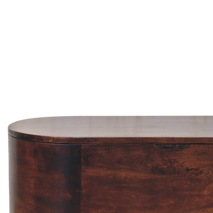 Walnut Rounded Lid-up Blanket Box-4