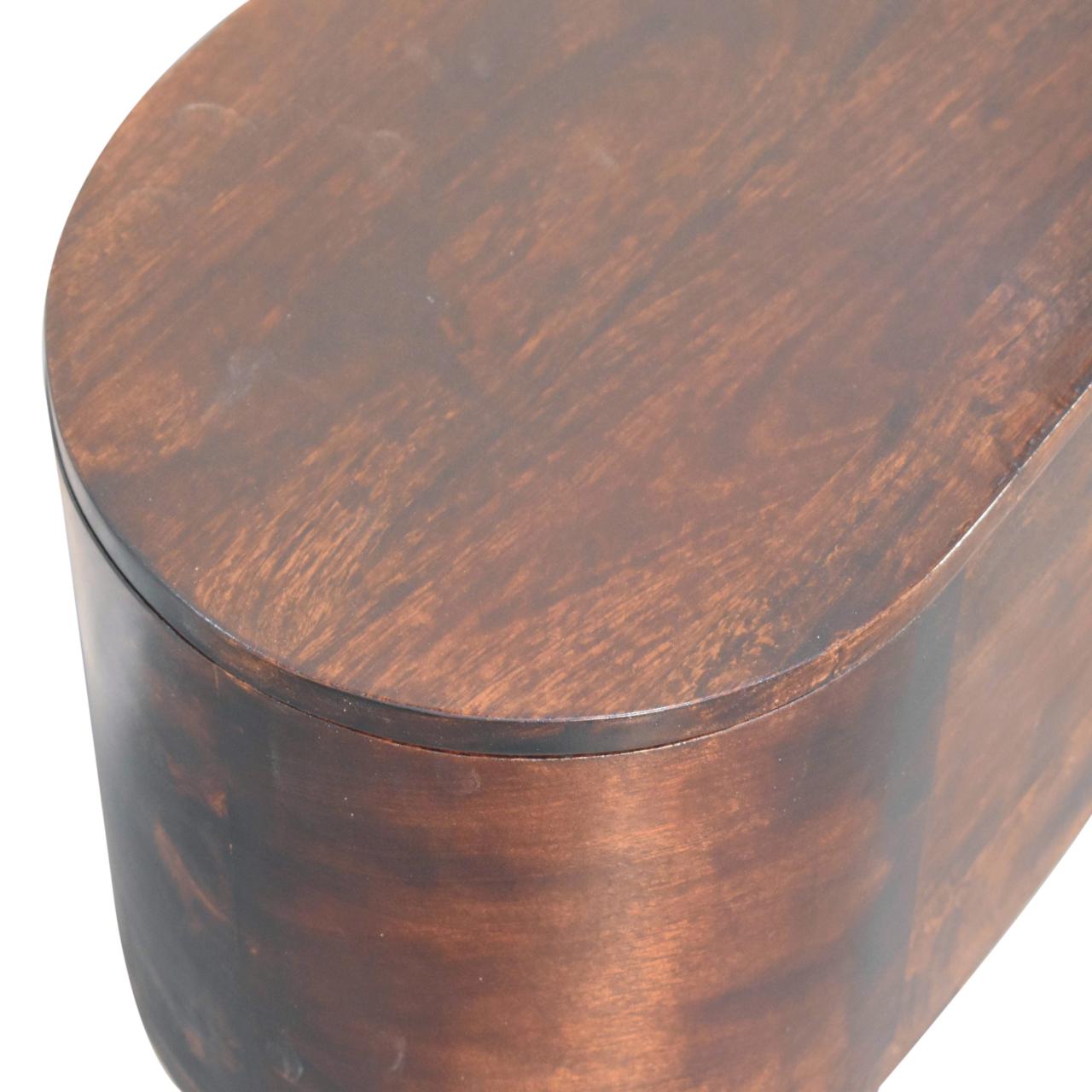The Box That Hides Everything — Walnut Rounded Lid-up Blanket Box