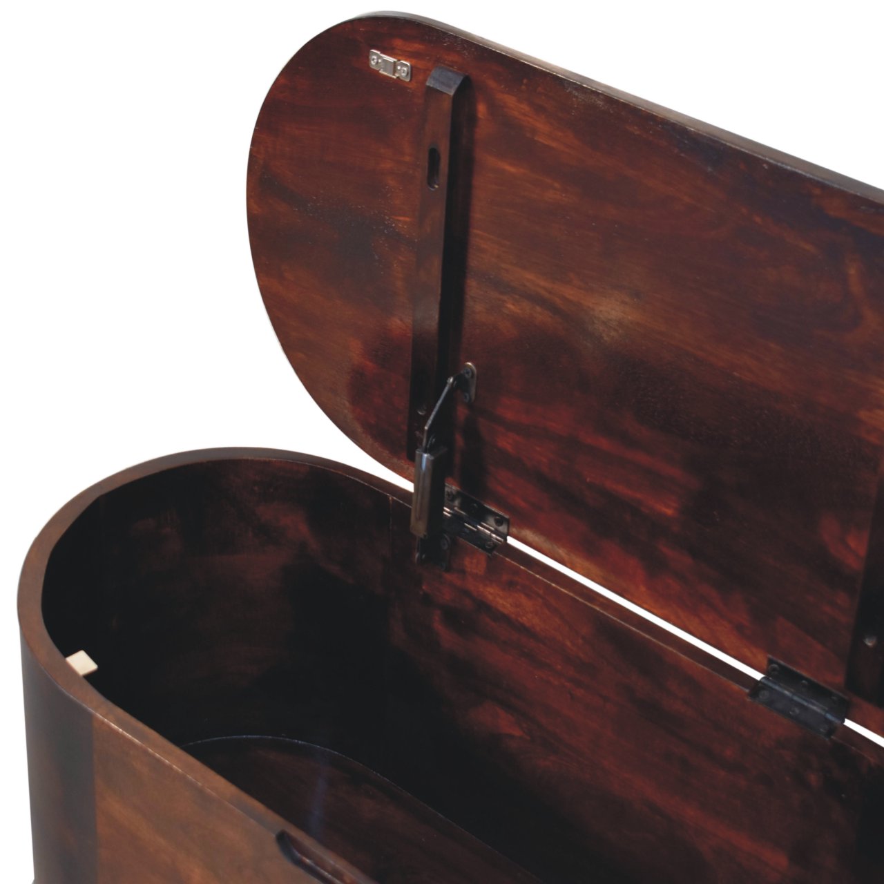 The Box That Hides Everything — Walnut Rounded Lid-up Blanket Box