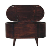 Walnut Rounded Lid-up Blanket Box-7