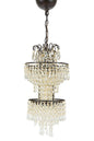 MANOR LUXE tiered crystal pendant lamp - vintage Edison style ceiling light