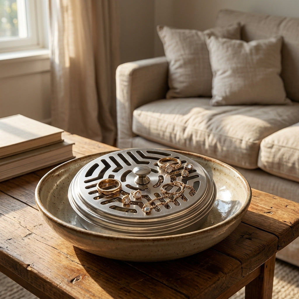 Mosquito Coil Holder — Stainless Steel Covered Ash-Catching Burner | Stainless Steel Mosquito Coil Holder — Covered Ash-Catching Burner | Jonine&