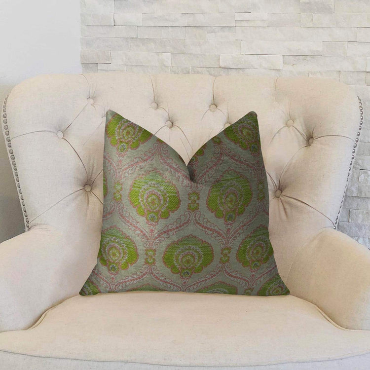 Tulip Garden Pink and Green Handmade Luxury Pillow — Home & Garden - Home Textile - Pillows