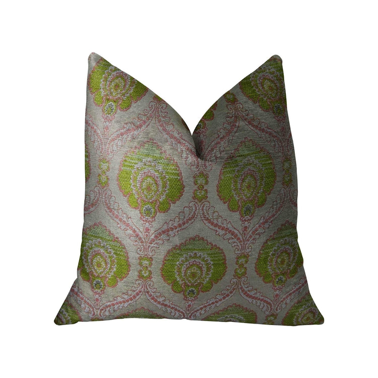 Tulip Garden Pink and Green Handmade Luxury Pillow — Home & Garden - Home Textile - Pillows