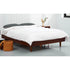 Queen size Mid-Century Modern Platform Bed Frame in Dark Brown Wood Finish FastFurnishings