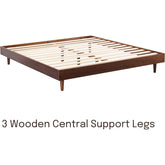 Queen size Mid-Century Modern Platform Bed Frame in Dark Brown Wood Finish FastFurnishings