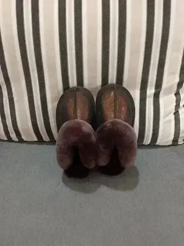Natural shearing fur slippers Australian sheepskin and fur integrated slippers for men and women&
