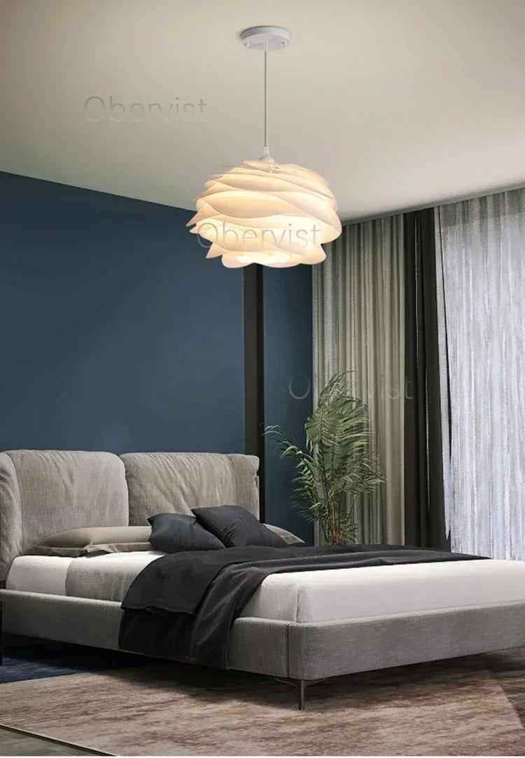 White Rose Petal Pendant Light — Nordic Sculptural Chandelier Jonine&
