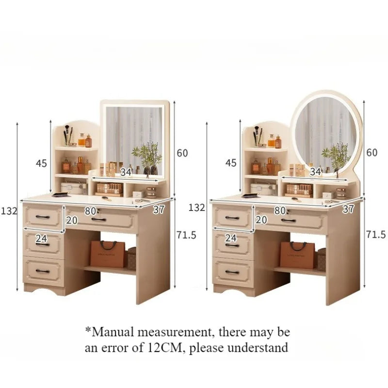 Small Space, Big Ritual — Compact Dressing Table with Mirror & Storage