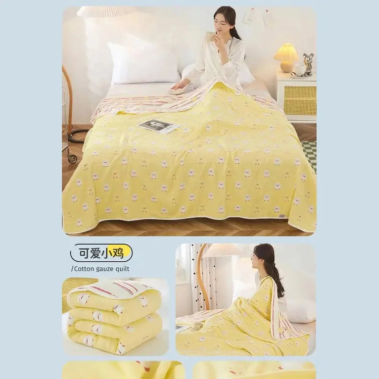 Cool Breathability Summer Quilt Multi-functional Cotton Gauze Fabric Towel Blanket Thin Breathable Duvet Skin-friendly Comforter Jonine’s Corner