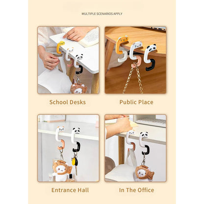 Hang It, Hide It — No-Drill Desk Side Hanging Organizer with Bag Hook