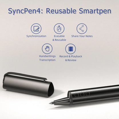 The Smart Notebook — NewYes Reusable Notebook + SyncPen 4 Set with Multi-Language Translation