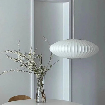Light Like a Whisper — Wabi-Sabi Handmade Silk Pendant Lamp for Living Room & Dining